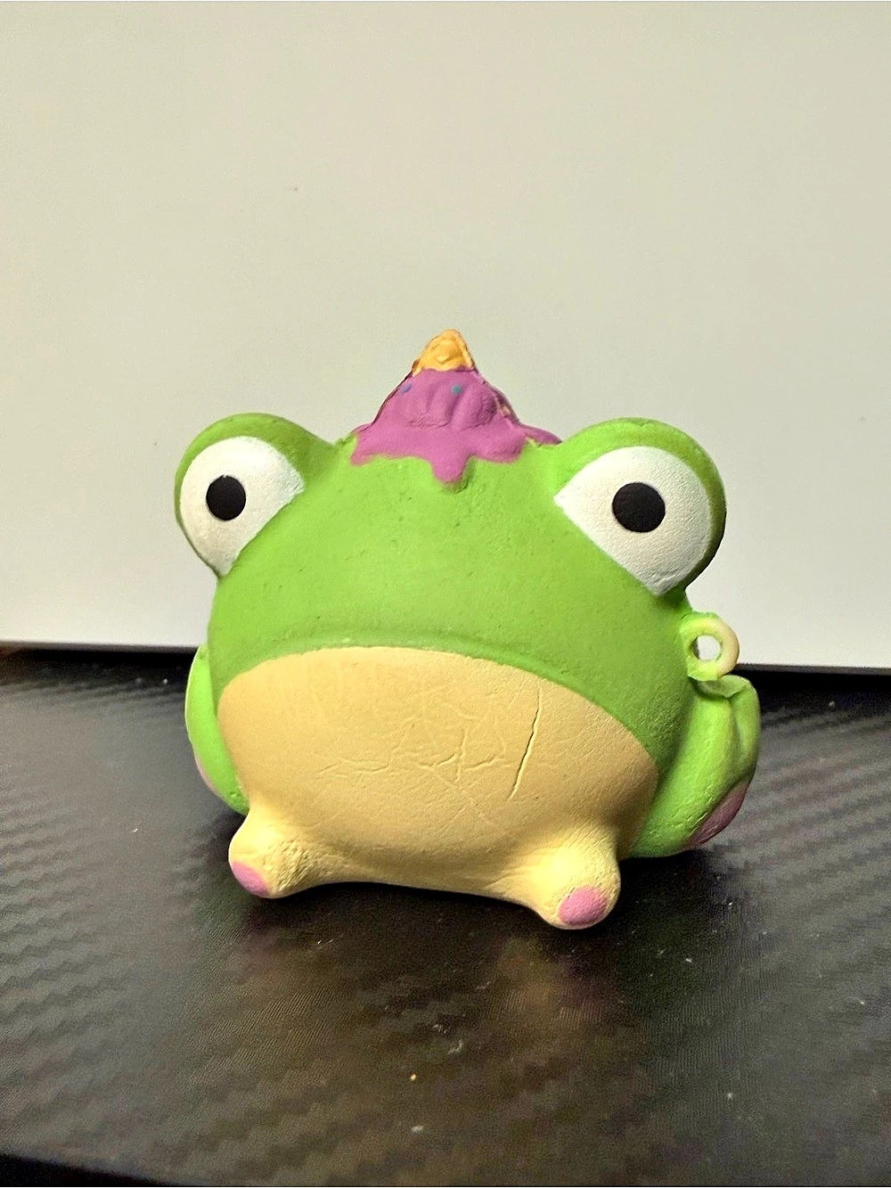 Smooshy Mushy Green Frog Figure Purple Purple melted ice cream head 2018 Toy
